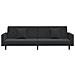 Divano Letto a 2 Posti con 2 Cuscini Nero in Velluto - Foto miniatura 5