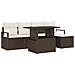 Set divani da giardino  6 pezzi con cuscini Marrone Rattan polietilene, Divano giardino  2 posti con spazio di stoccaggio e cuscini Marrone Rattan polietilene - Foto miniatura 1