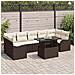 Set divano da giardino  8 pezzi con cuscini Marrone Polyrattan, Divano da giardino VIDA XL per 2 persone con cuscini Marrone Polyrattan - Foto miniatura 2