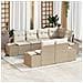 Set Divano da Giardino 7 Pezzi con Cuscini Beige Polyarattan - Foto miniatura 2