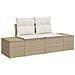 Set Divano da Giardino 7 Pezzi con Cuscini Beige Polyarattan - Foto miniatura 4