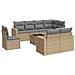 Set Divano da Giardino 9 pz con Cuscini Beige in Polyrattan - Foto miniatura 1
