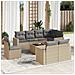 Set Divano da Giardino 9 pz con Cuscini Beige in Polyrattan - Foto miniatura 2