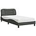 Letto con Materasso Grigio Scuro 100x200 cm in Tessuto - Foto miniatura 1