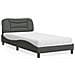 Letto con Materasso Grigio Scuro 100x200 cm in Tessuto - Foto miniatura 2
