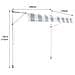 Tenda Da Sole Per Balcone Chene 2 × 1,2 M - Tessuto A Righe Bianco /grigio E Telaio Bianco - Foto miniatura 2