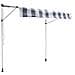 Tenda Da Sole Per Balcone Chene 2 × 1,2 M - Tessuto A Righe Bianco /grigio E Telaio Bianco - Foto miniatura 1