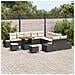 Set Divano da Giardino con cuscino 13 pcs Nero Poly Rattan - Foto miniatura 3