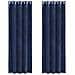 Tende con tende 2 pcs Blu scuro 140 x 245 cm Velluto - Foto miniatura 1