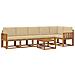 Set di divani da esterno con cuscino 7 pcs Naturale e Beige - Foto miniatura 1