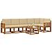 Set di divani da esterno con cuscino 7 pcs Naturale e Beige - Foto miniatura 3