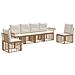Set di divani da esterno 6 pcs Naturale e Bianco Crema - Foto miniatura 1