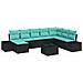Set Divano da Giardino 9 pz Nero polyrattan - Foto miniatura 1