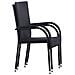 Sedie da Esterno Impilabili 2 pz in Polyrattan Nere - Foto miniatura 2
