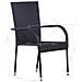 Sedie da Esterno Impilabili 2 pz in Polyrattan Nere - Foto miniatura 6