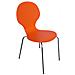 Sedia Impilabile Diego in Legno I Sedia Attesa in Metallo I Sedia Ergonomica Conferenza I Sedia Design Classico Riunioni O Sale Arancione - Foto miniatura 1