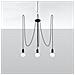 Sollux Sl. 0370 - Lampadario A Sospensione Edison 3, Moderno Led Nero Per Soggiorno, Camera Da Letto, Corridoio, Ufficio, Attacco E27 - Foto miniatura 14
