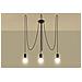 Sollux Sl. 0370 - Lampadario A Sospensione Edison 3, Moderno Led Nero Per Soggiorno, Camera Da Letto, Corridoio, Ufficio, Attacco E27 - Foto miniatura 2