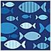 '20 tovaglioli, 3 veli, 1/4 volte, 33 cm X 33 cm, ""blue Fish, Papstar 86371 - Foto miniatura 1