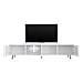 Galhad - Mobile Tv In Stile Scandinavo / Tavolino Tv Minimalista / Porta Tv Per Salotto / Luci Led / 175 Cm (bianco Opaco / Bianco Lucido)  - Foto miniatura 2