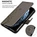 Custodia Compatibile Con Apple Iphone 11 Pro Max (xi Pro Max) In Grigio Fiore - Coperchio Protettivo In Design Floreale Con Chiusura Magnetica, Funzione Stand E Slot Per Carte - Foto miniatura 5