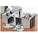 Salotto Da Giardino A Incasso 4 Posti Resina Intrecciata Grigio/bianco Miami - Foto miniatura 4