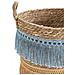Set Di 2 Cestini Indie In Fibra Naturale Con Manici, Blu /arancione - Foto miniatura 3