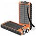 Powerbank Solare 10000mah Usb 2a C Torcia Con Cordino Bussola, Nero - Foto miniatura 4