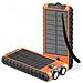 Powerbank Solare 10000mah Usb 2a C Torcia Con Cordino Bussola, Nero - Foto miniatura 1