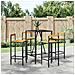 Set Bar Giardino 5 Pz Nero Polyrattan E Legno Massello Acacia - Foto miniatura 7