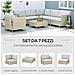 Salotto Da Giardino 7 Pezzi Modulabile In Rattan Pe Con Cuscini, Beige - Foto miniatura 5