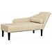 Chaise Longue Con Cuscini Crema In Tessuto - Foto miniatura 2