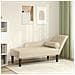 Chaise Longue Con Cuscini Crema In Tessuto - Foto miniatura 1