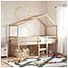 Letto A Soppalco Con Tetto 90x200 Cm In Legno Di Pino - Foto miniatura 1