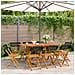 Sedie Giardino Pieghevoli 8pz Nere Polyrattan e Legno Massello - Foto miniatura 3