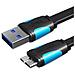 VAS-A12-B025 cavo USB USB 3.2 Gen 1 (3.1 Gen 1) 0,25 m USB A Micro-USB B Nero - Foto miniatura 1