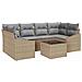 Set da Pranzo da Giardino 7 Pezzi con Cuscini Beige in Polyrattan - Foto miniatura 1