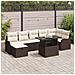 Set Divano da Giardino  8 Pezzi con Cuscini Marrone Polyrattan, Divano Giardino 2 Posti con Storage e Cuscini Marrone Polyrattan - Foto miniatura 2