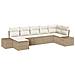 Set Divano da Giardino 7 Pezzi con Cuscini Beige Polyrattan - Foto miniatura 1