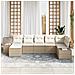Set Divano da Giardino 7 Pezzi con Cuscini Beige Polyrattan - Foto miniatura 3