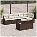 Set Divano da Giardino a 8 Pezzi con Cuscini in Polyrattan Marrone - Foto miniatura 3
