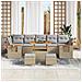 Set Divano Giardino 10 Pezzi Cuscini Beige Polyrattan Acacia,  Set Pranzo Giardino 3 Pezzi Cuscini Beige Polyrattan Acacia - Foto miniatura 3