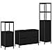 Set di mobili per il bagno 3 pcs Rovere nero 36 x 35 x 165 cm - Foto miniatura 1