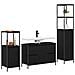 Set di mobili per il bagno 3 pcs Rovere nero 36 x 35 x 165 cm - Foto miniatura 3