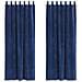 Tende con tende 2 pcs Blu scuro 140 x 245 cm Velluto - Foto miniatura 1
