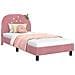 Struttura letto bambini con testata Rosa 90 x 190 cm Velluto - Foto miniatura 1