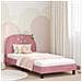 Struttura letto bambini con testata Rosa 90 x 190 cm Velluto - Foto miniatura 2