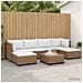 7 pz Set Lounge in Rattan con Cuscini GENDT Rattan naturale - Foto miniatura 2