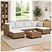 7 pz Set Lounge in Rattan con Cuscini GENDT Rattan naturale - Foto miniatura 6