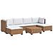7 pz Set Lounge in Rattan con Cuscini GENDT Rattan naturale - Foto miniatura 1